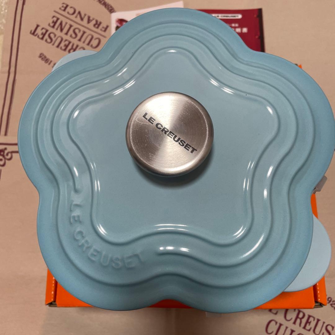 《新品》Le Creuset ココット・フルール ビリストブルー