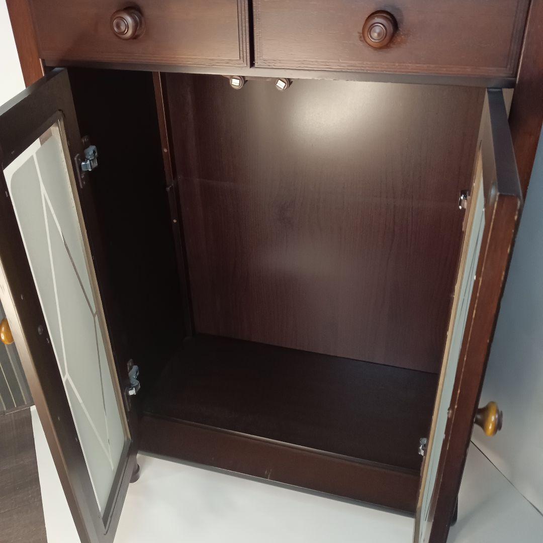 maruni マルニ木工 すりガラス キャビネット　サイドボード　収納 木製