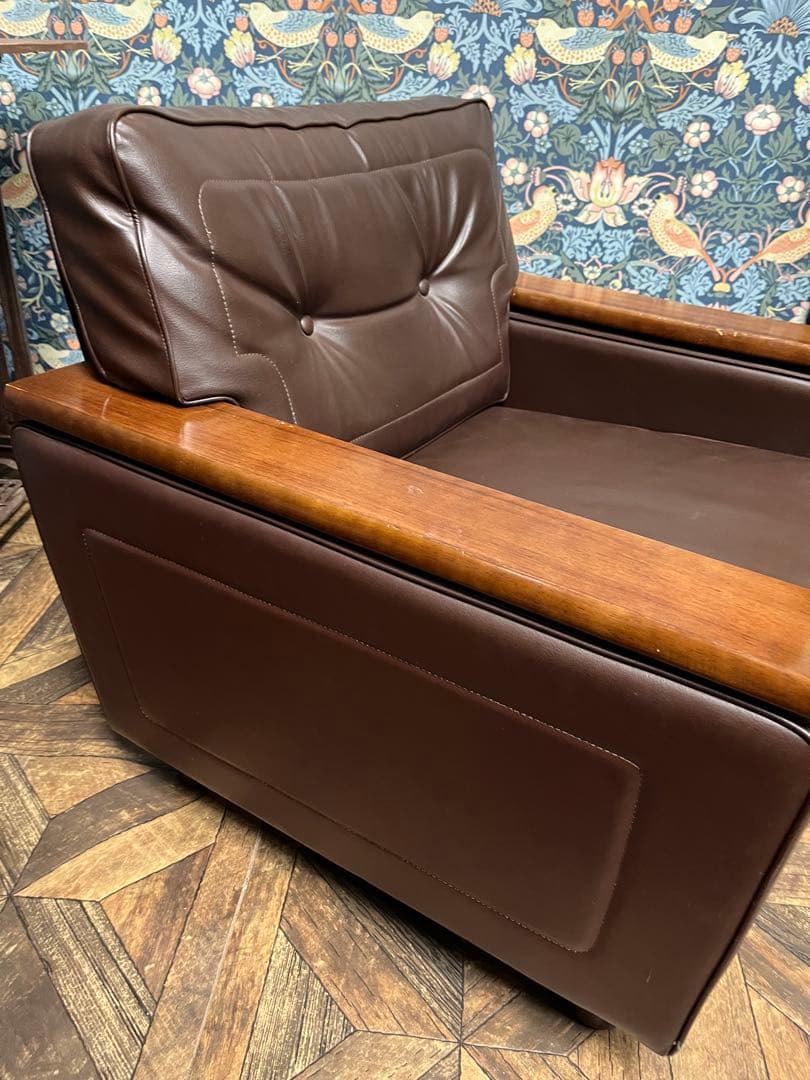 カリモク家具 1人掛けソファ シングル アンティーク 昭和レトロ 応接