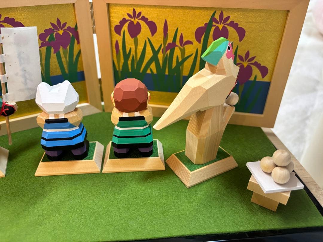 人形の久月　南雲作　伊予一刀彫　桃太郎　出陣