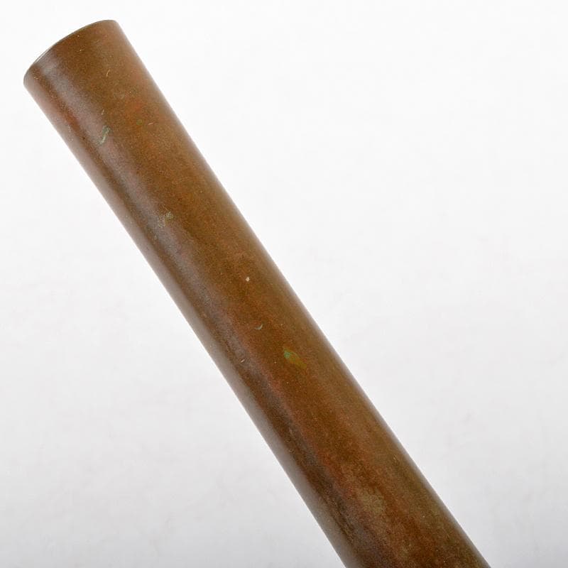 平安　秦蔵六造　青銅　鶴首花生　一輪生　共箱　D　R6043