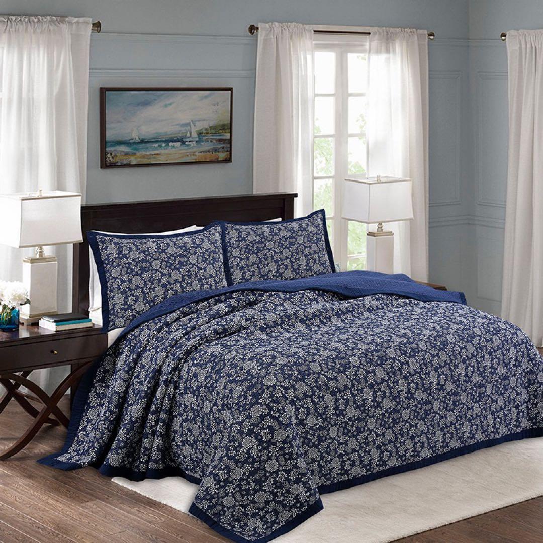 キルトベッドカバー3点セット綿マルチカバー キルティング 074