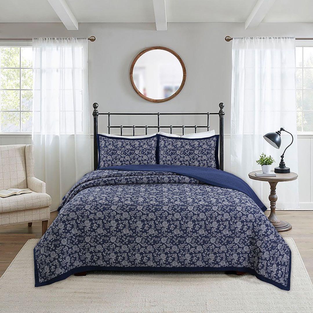 キルトベッドカバー3点セット綿マルチカバー キルティング 074