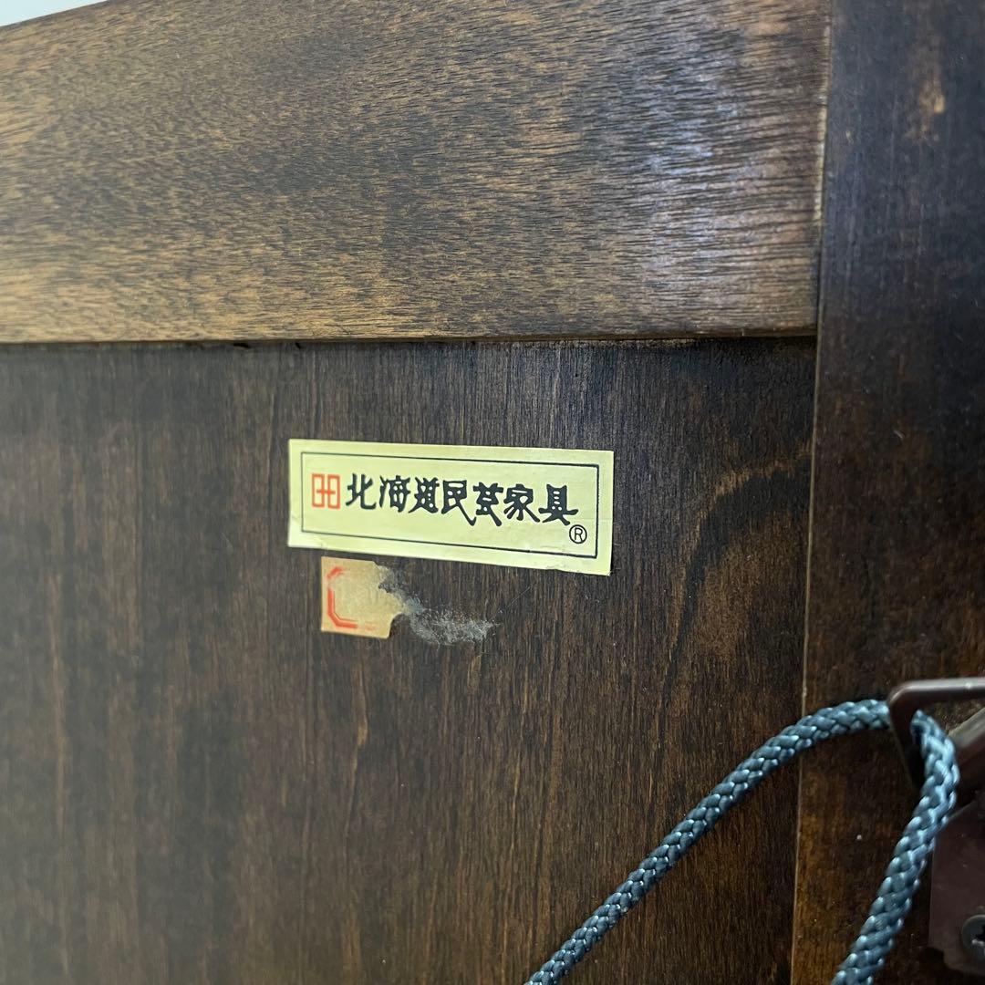 希少 北海道民芸家具 鏡 大型 ミラー 壁掛け鏡 ウォールミラー アンティーク