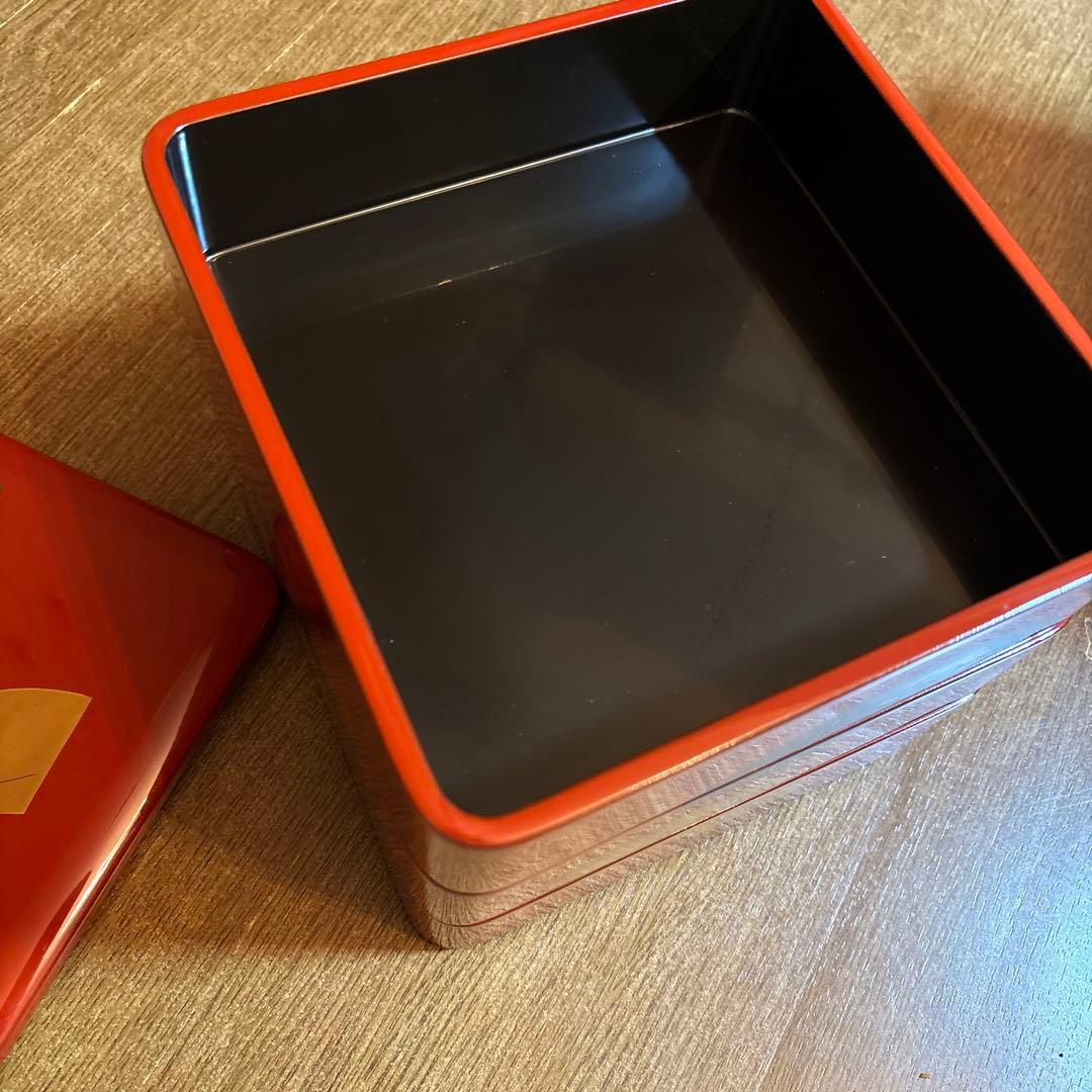 漆塗り　3段重箱　朱　木製