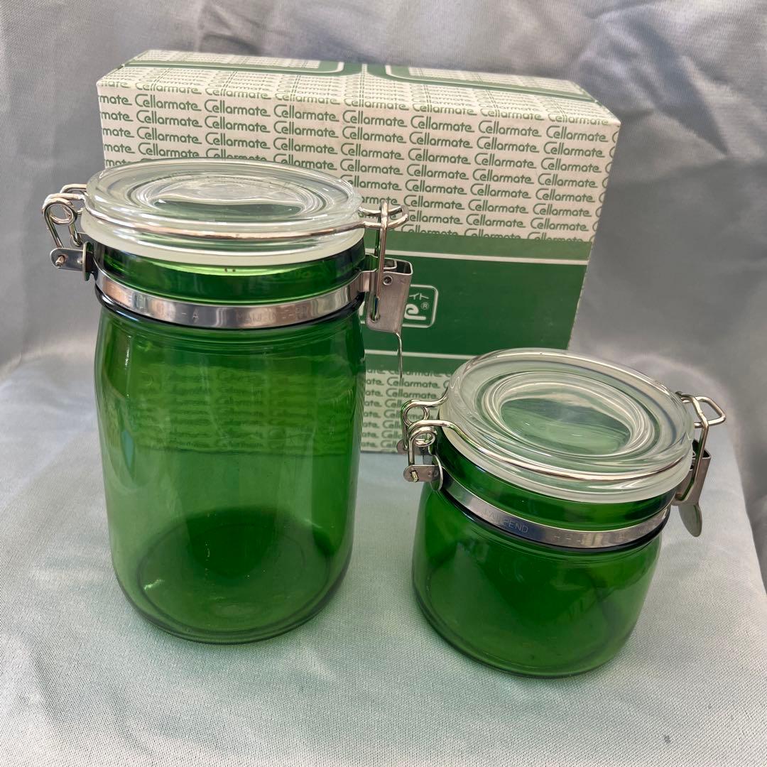 セラーメイト 昭和レトロ グリーン キャニスター ガラス容器 未使用 緑
