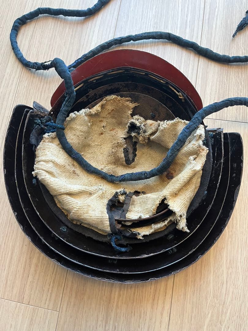 甲冑 兜 足軽 黒漆塗 提灯兜 ちょうちん兜 江戸文久期 仙台城下町旧家