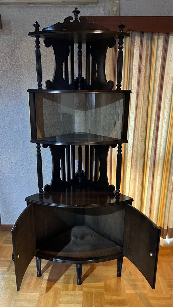 ※最終処分価格10/13まで　アンティーク調 コーナーキャビネット 飾り棚