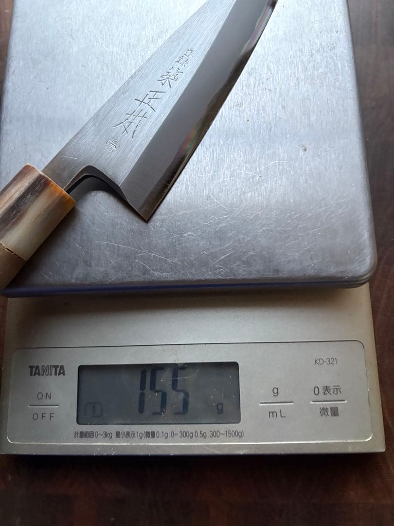 正本　築地　秀　小出刃　140mm 包丁　白鋼　和包丁　研ぎ済み　釣り　水牛朴