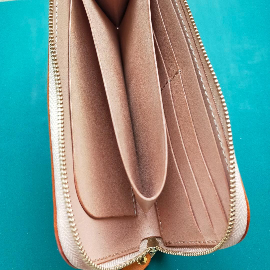 Ｌ字ファスナー　長財布　イタリアンレザー＆栃木レザー