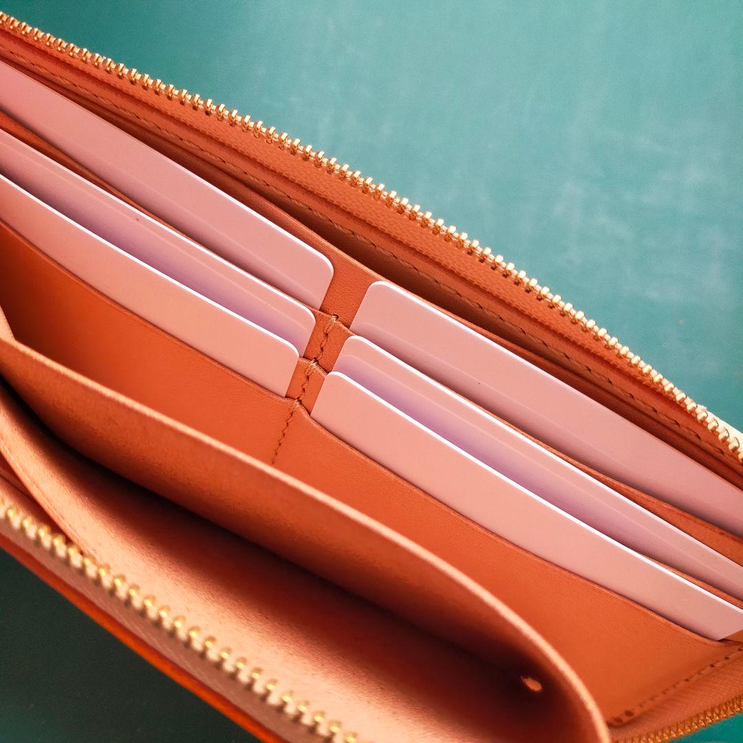 Ｌ字ファスナー　長財布　イタリアンレザー＆栃木レザー