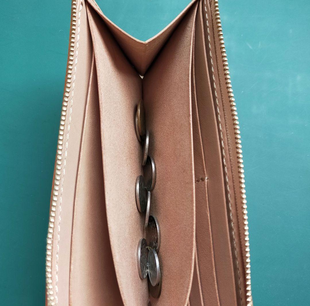 Ｌ字ファスナー　長財布　イタリアンレザー＆栃木レザー