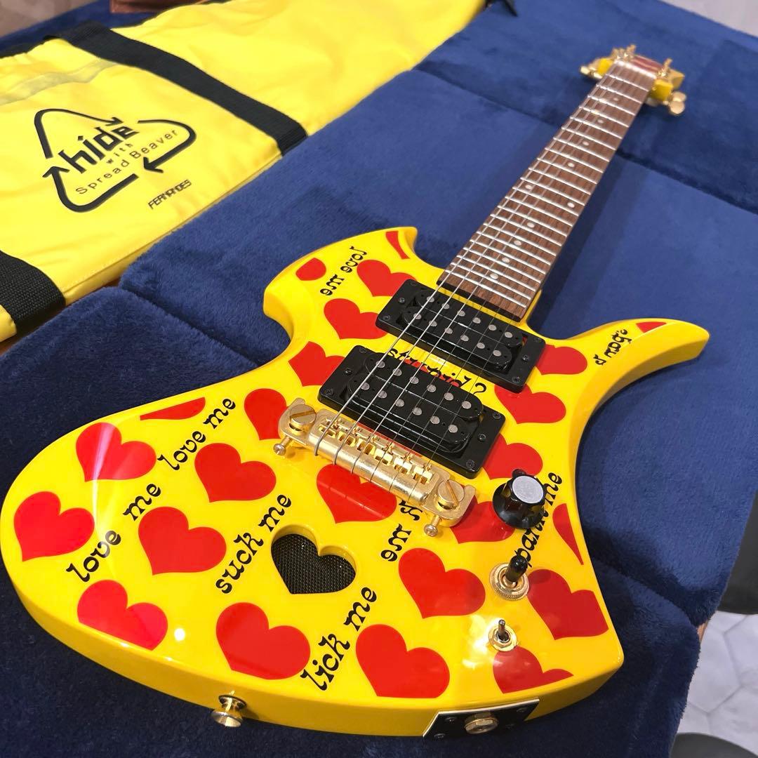 美品 Burny hideモデル イエローハート イエローハートJr ミニギター