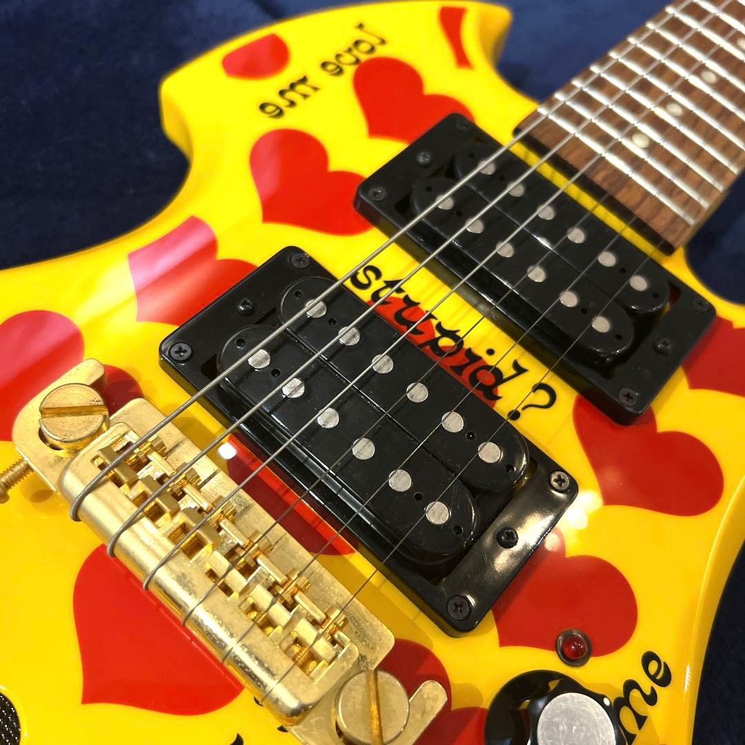 美品 Burny hideモデル イエローハート イエローハートJr ミニギター