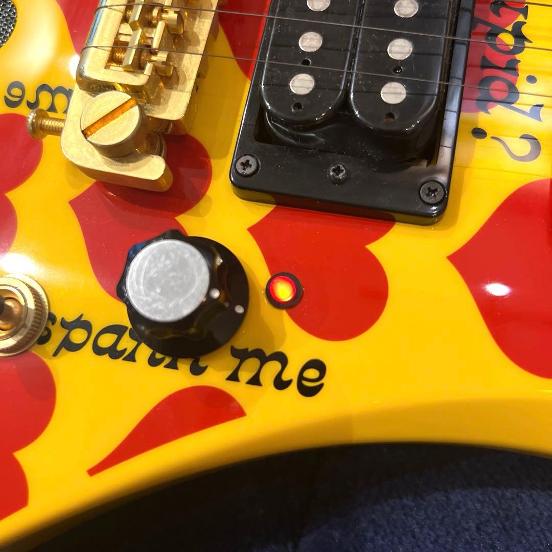 美品 Burny hideモデル イエローハート イエローハートJr ミニギター