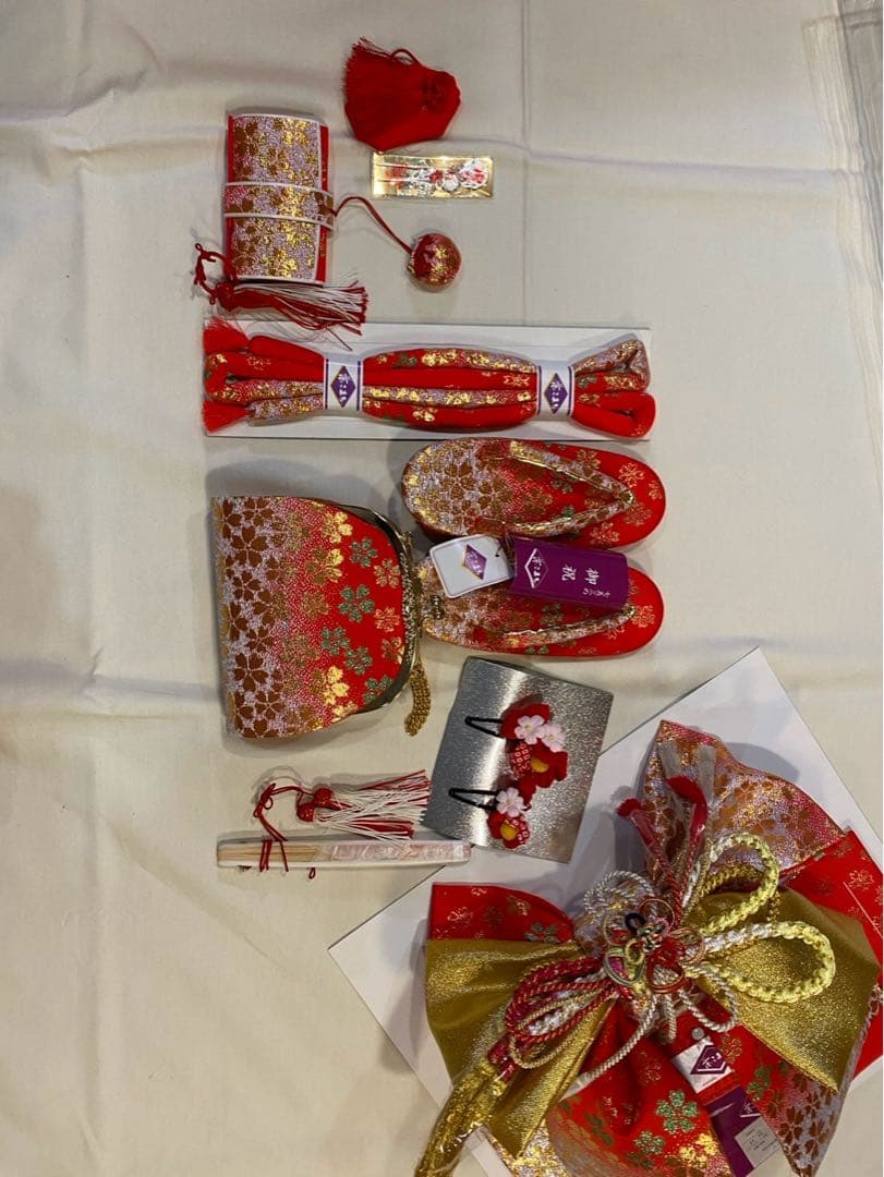 七五三　5歳　子供服　七五三衣装セット 赤と金