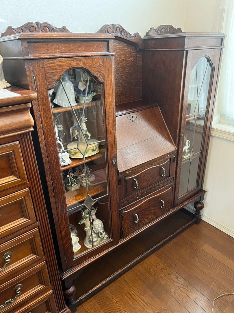 イギリス　アンティーク　サイドバイサイド　ライティングビューロー