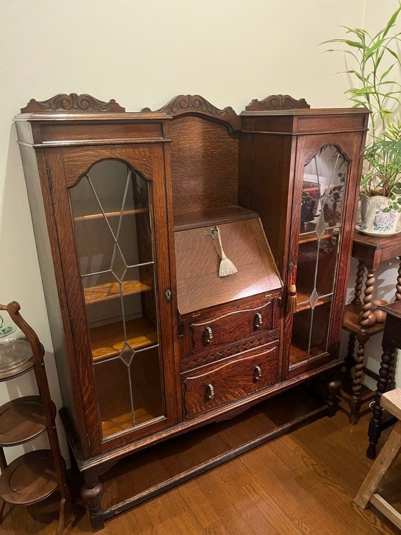 イギリス　アンティーク　サイドバイサイド　ライティングビューロー