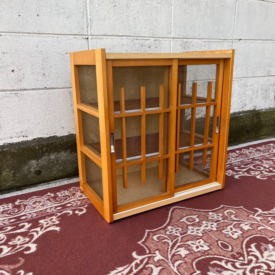 ビンテージ古家具◾️木製 蝿帳 網戸棚 食器棚 キャビネット 収納棚 フードカバー