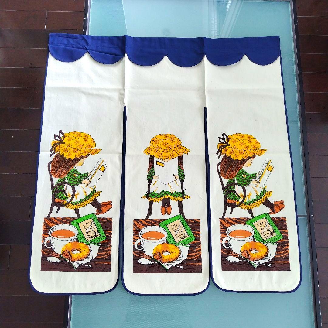 未使用極美品です！昭和レトロ当時物 コットンのれん メルヘンイラスト