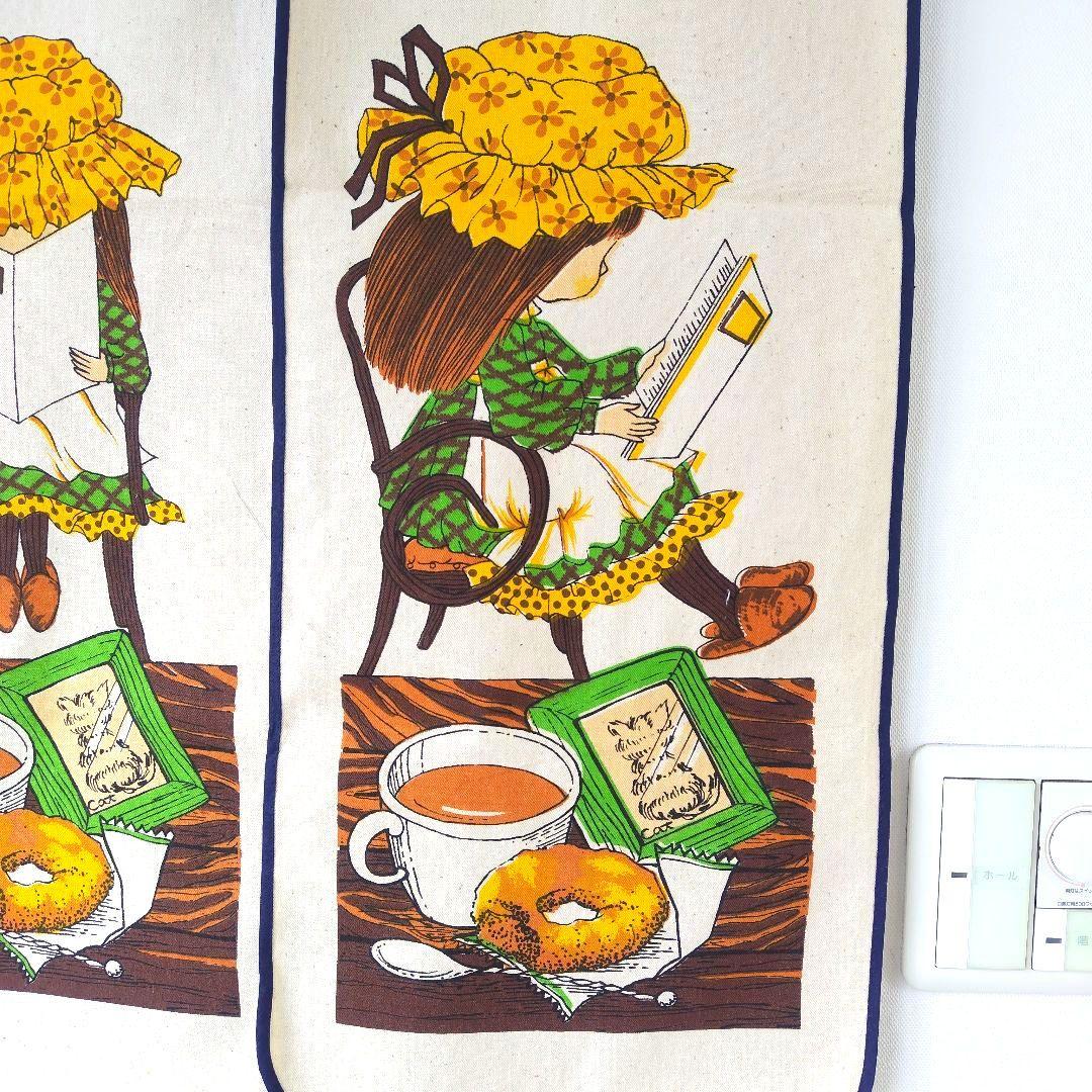 未使用極美品です！昭和レトロ当時物 コットンのれん メルヘンイラスト