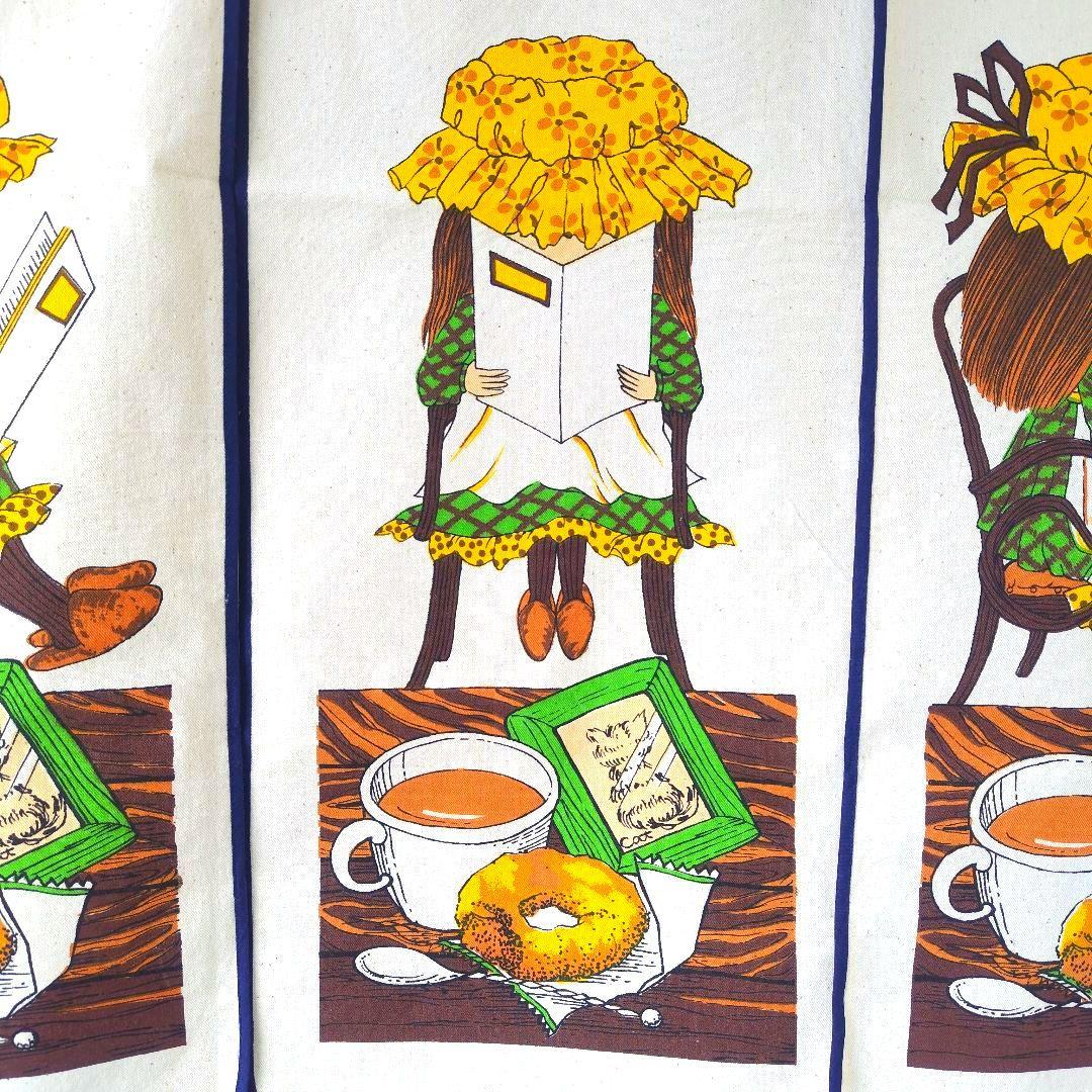 未使用極美品です！昭和レトロ当時物 コットンのれん メルヘンイラスト