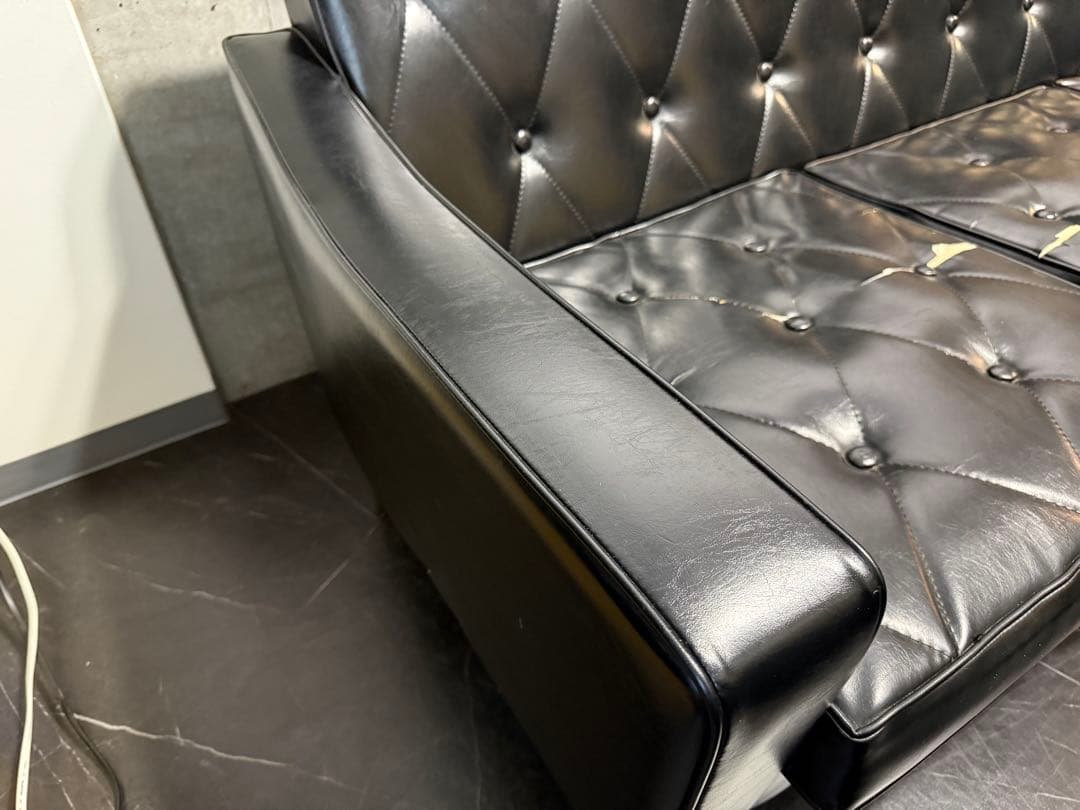 【送料込み】カリモク60 ロビーチェア 3シーター ブラック