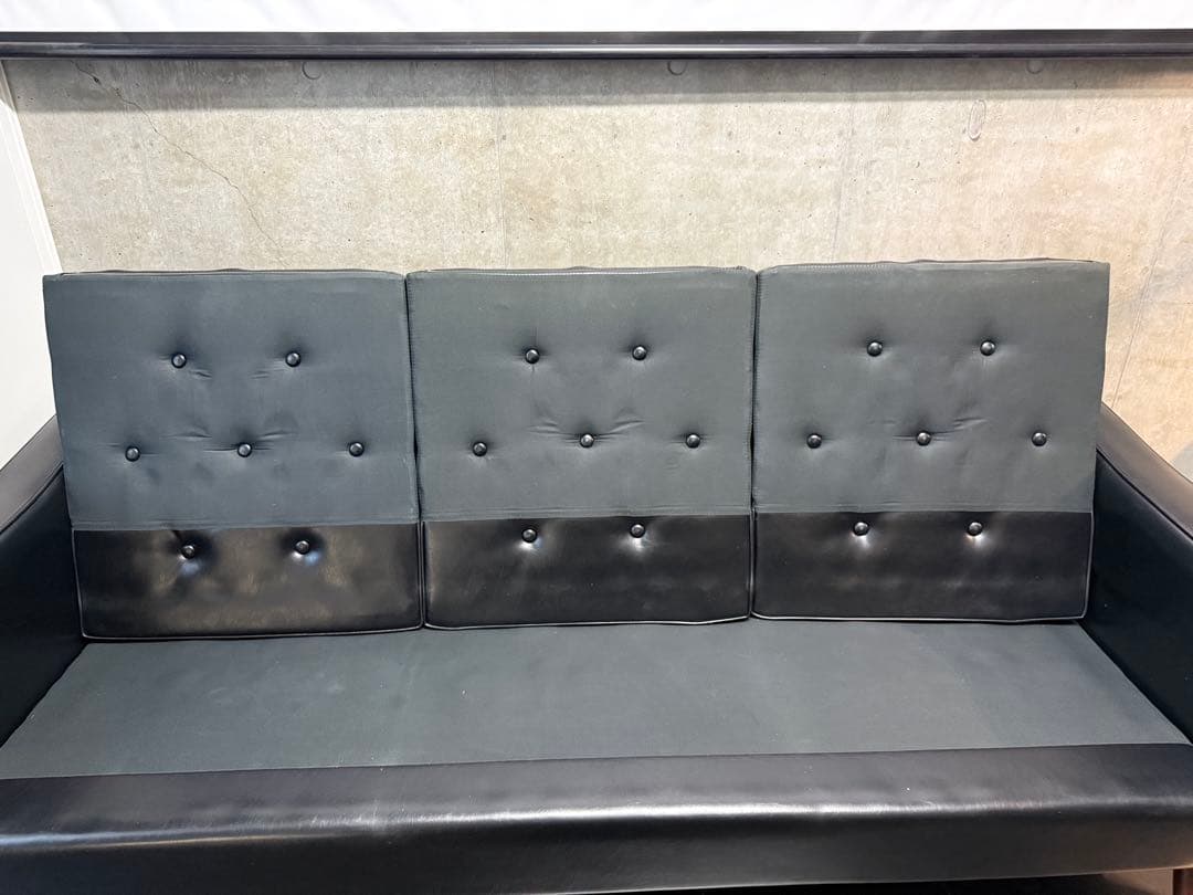 【送料込み】カリモク60 ロビーチェア 3シーター ブラック