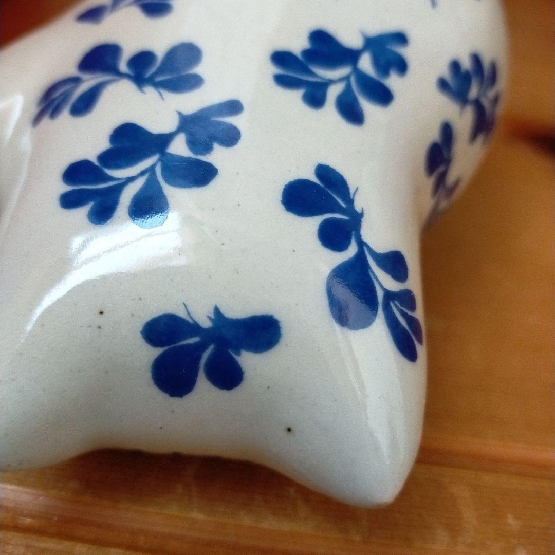 リサラーソン まねくねこ 大 ブルー 陶器 まねくねこのこ