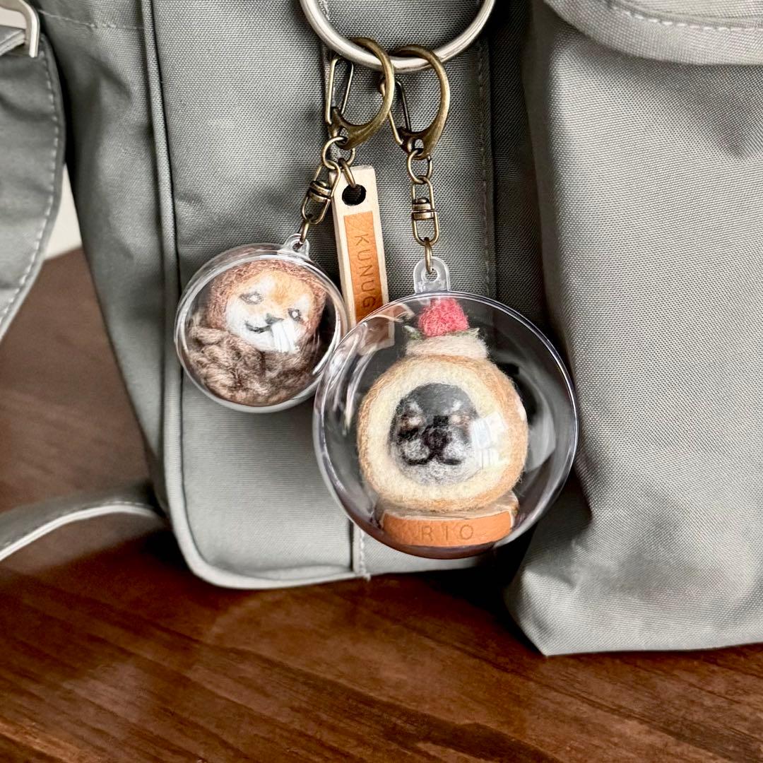 オーダーメイド 羊毛フェルト うちの子変身 キーホルダー 食べもの large