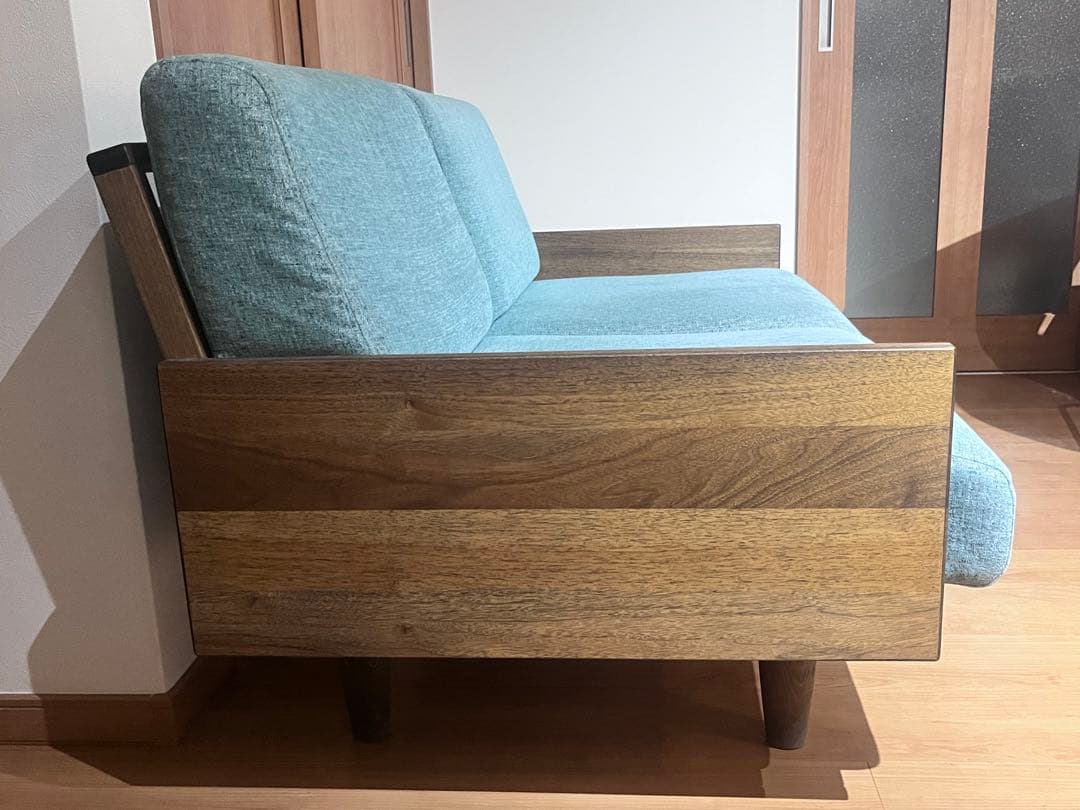 【最終値下げ】molt 2人掛けソファ 岩崎家具 水色