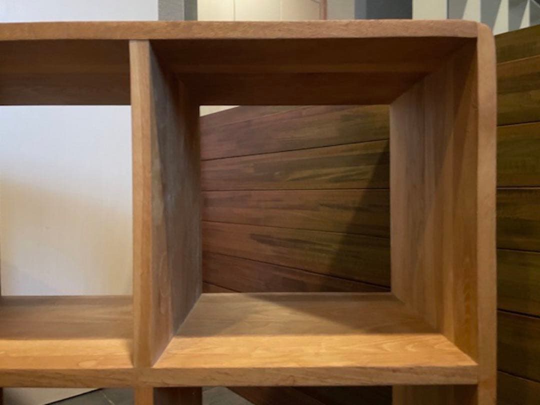 ma　ナラ/オーク無垢材 オープンブックシェルフ飾り棚 ほぞ組差し込み構造