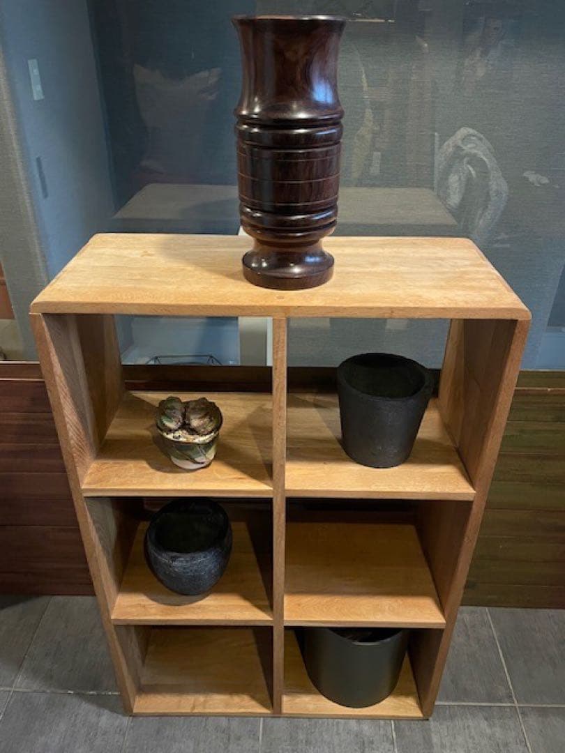 ma　ナラ/オーク無垢材 オープンブックシェルフ飾り棚 ほぞ組差し込み構造