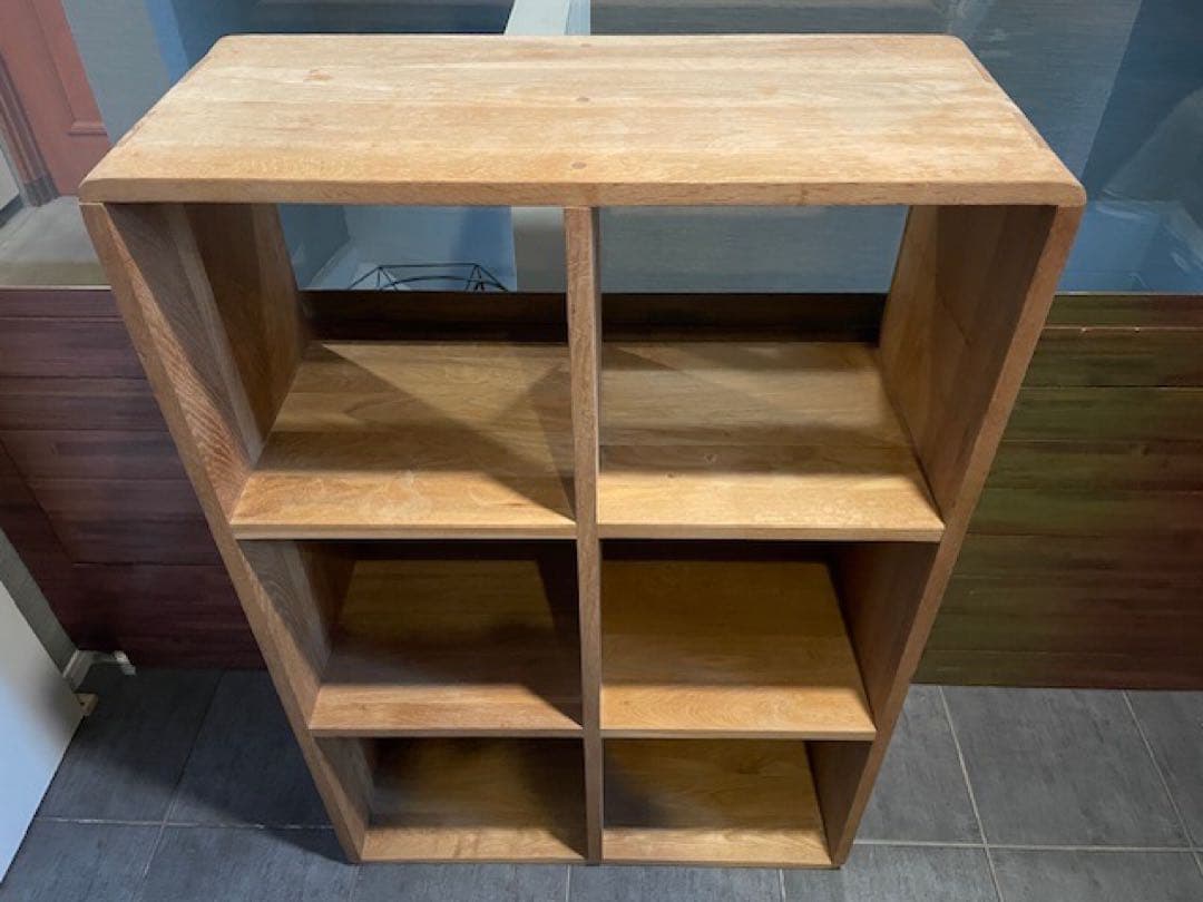 ma　ナラ/オーク無垢材 オープンブックシェルフ飾り棚 ほぞ組差し込み構造