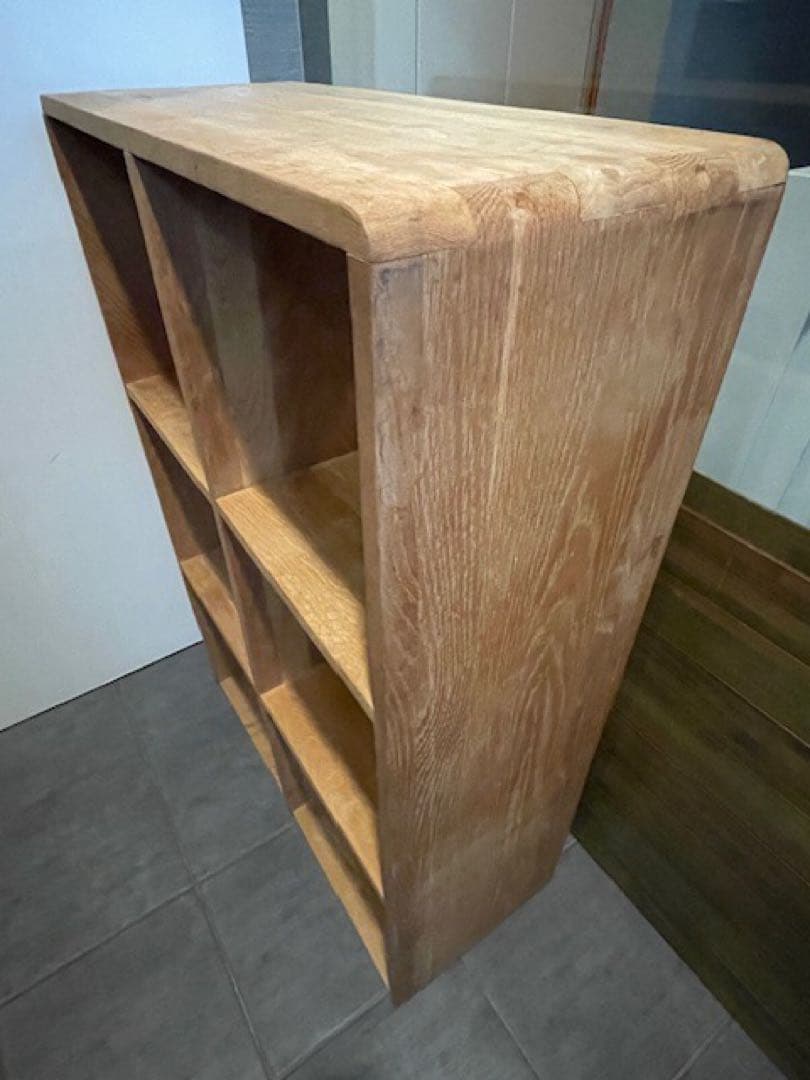 ma　ナラ/オーク無垢材 オープンブックシェルフ飾り棚 ほぞ組差し込み構造