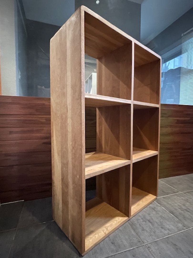 ma　ナラ/オーク無垢材 オープンブックシェルフ飾り棚 ほぞ組差し込み構造