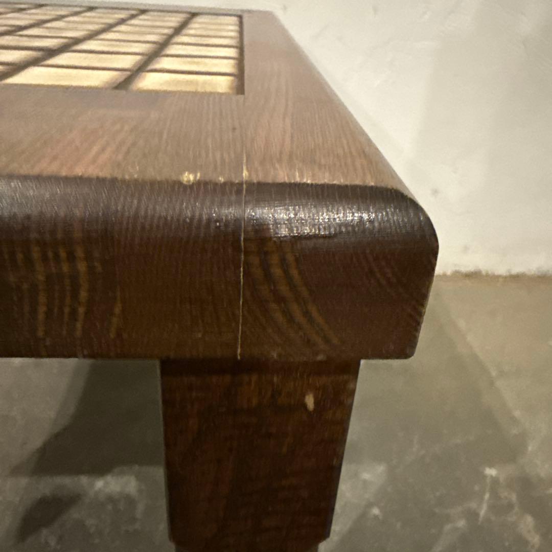 ヴィンテージ　木製サイドテーブル　　タイル天板