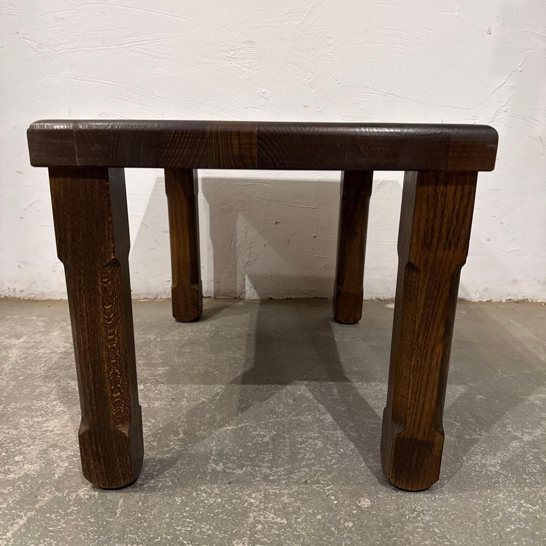 ヴィンテージ　木製サイドテーブル　　タイル天板