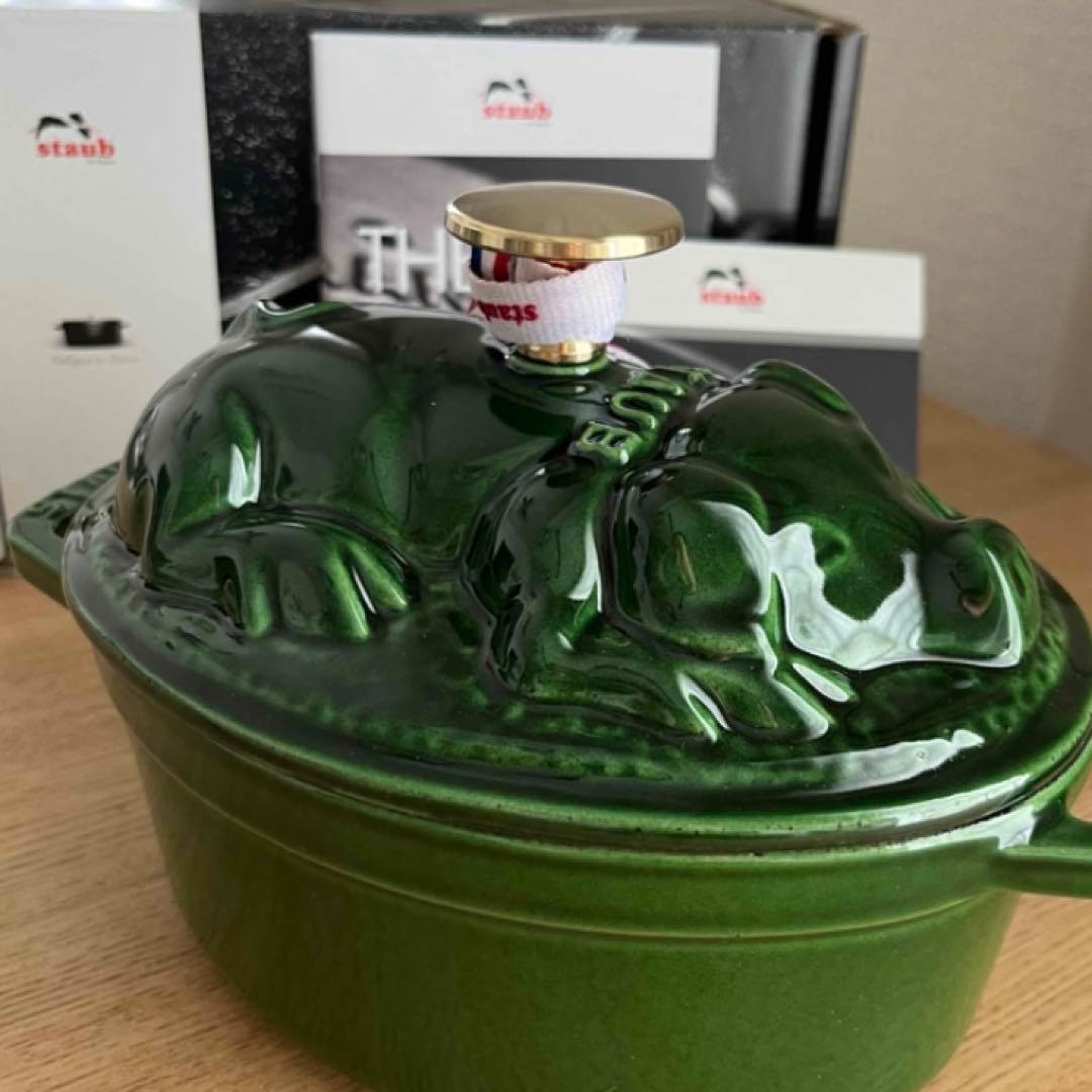 【新品】【ラス1】ストウブ ピギーココット バジルクリーン