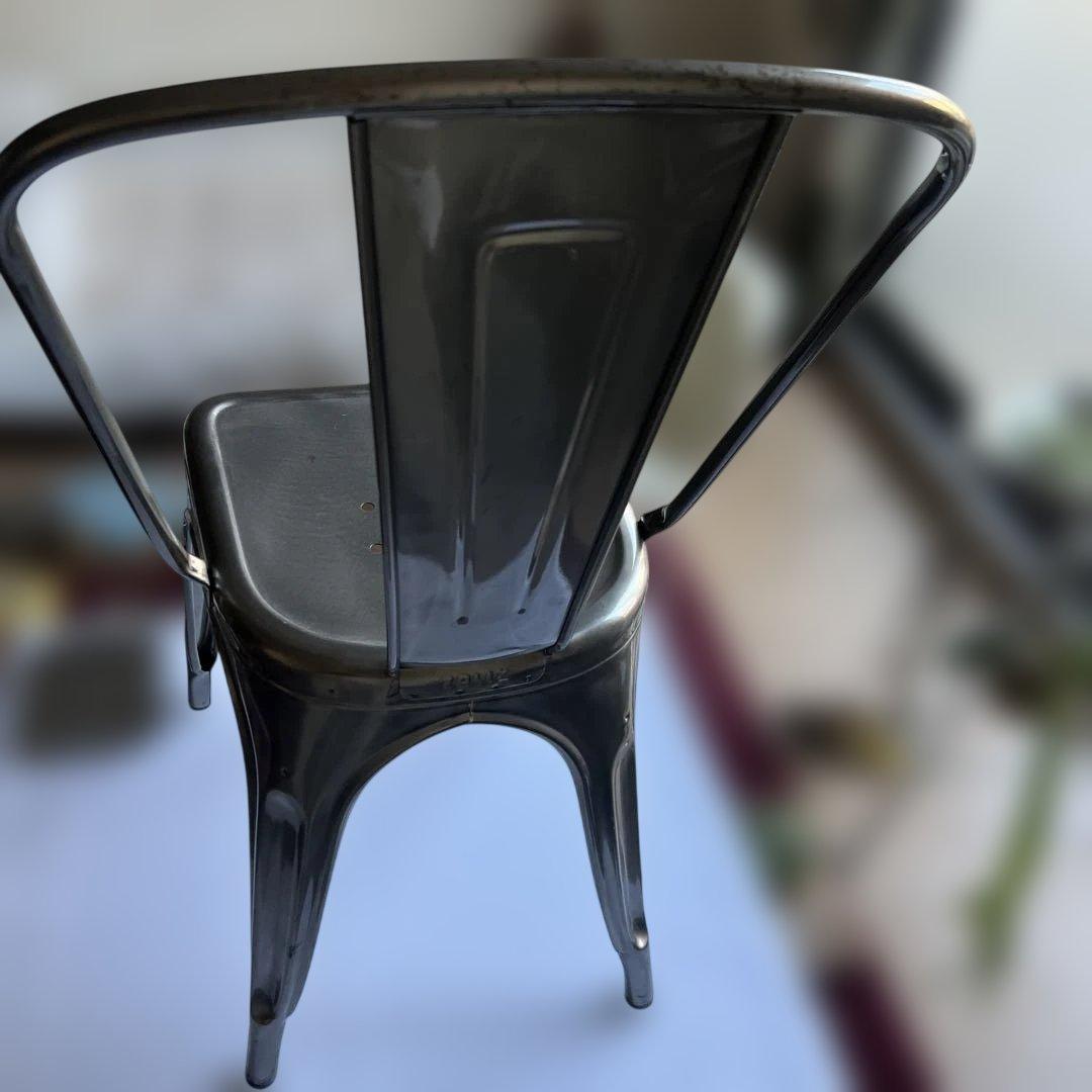 フランスヴィンテージTOLIX社✨メタルシルバーカフェチェア