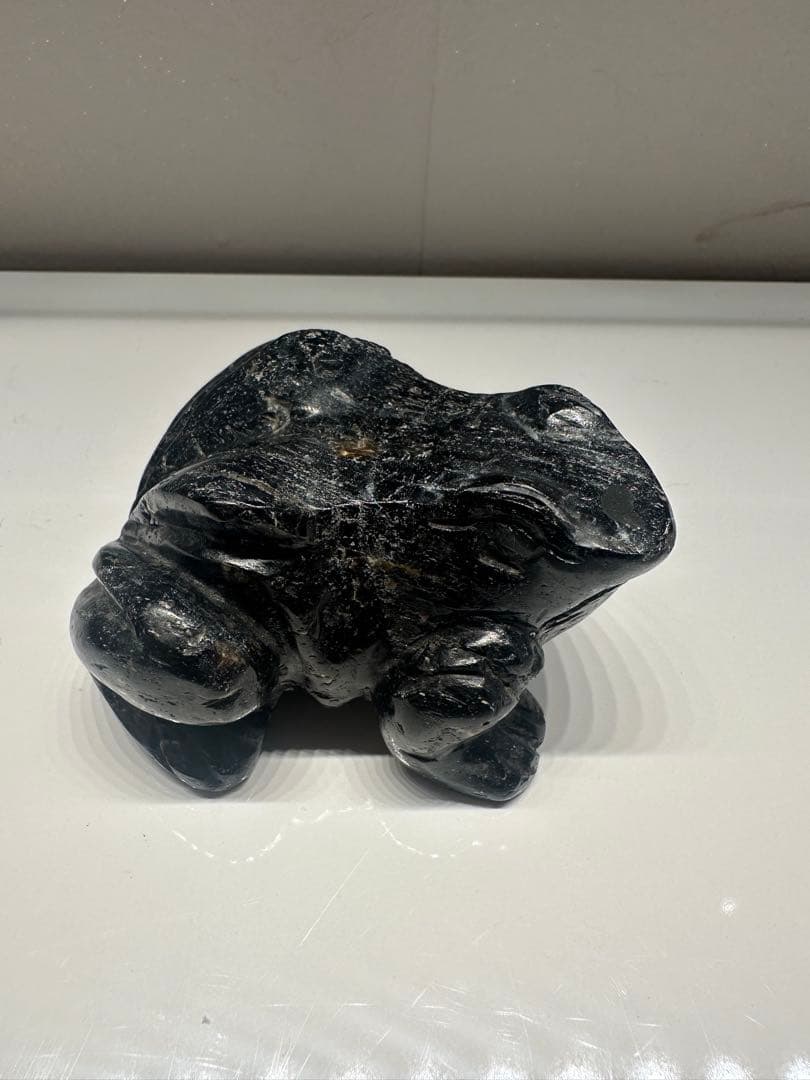 天然石 トルマリン 彫刻 カエル