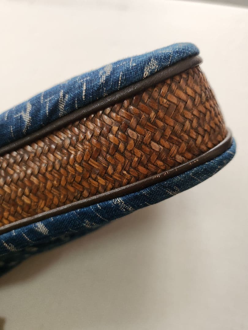 匿名発送〉京都くろちく 未使用 古布 藍色 巾着袋 山葡萄