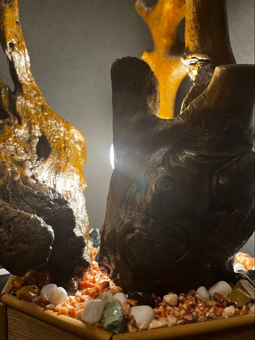 一点物 流木インテリア照明｜LED電球付き｜藤前干潟流木使用｜ハンドメイド