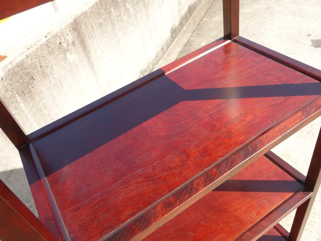 M▽シェルフ ラック 棚 本棚 飾り棚 朝鮮風 李朝風 木製 (38640)