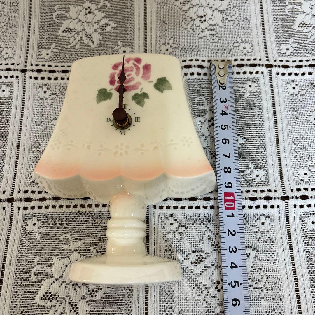 マニーローズ　陶器製スタンド型クロック