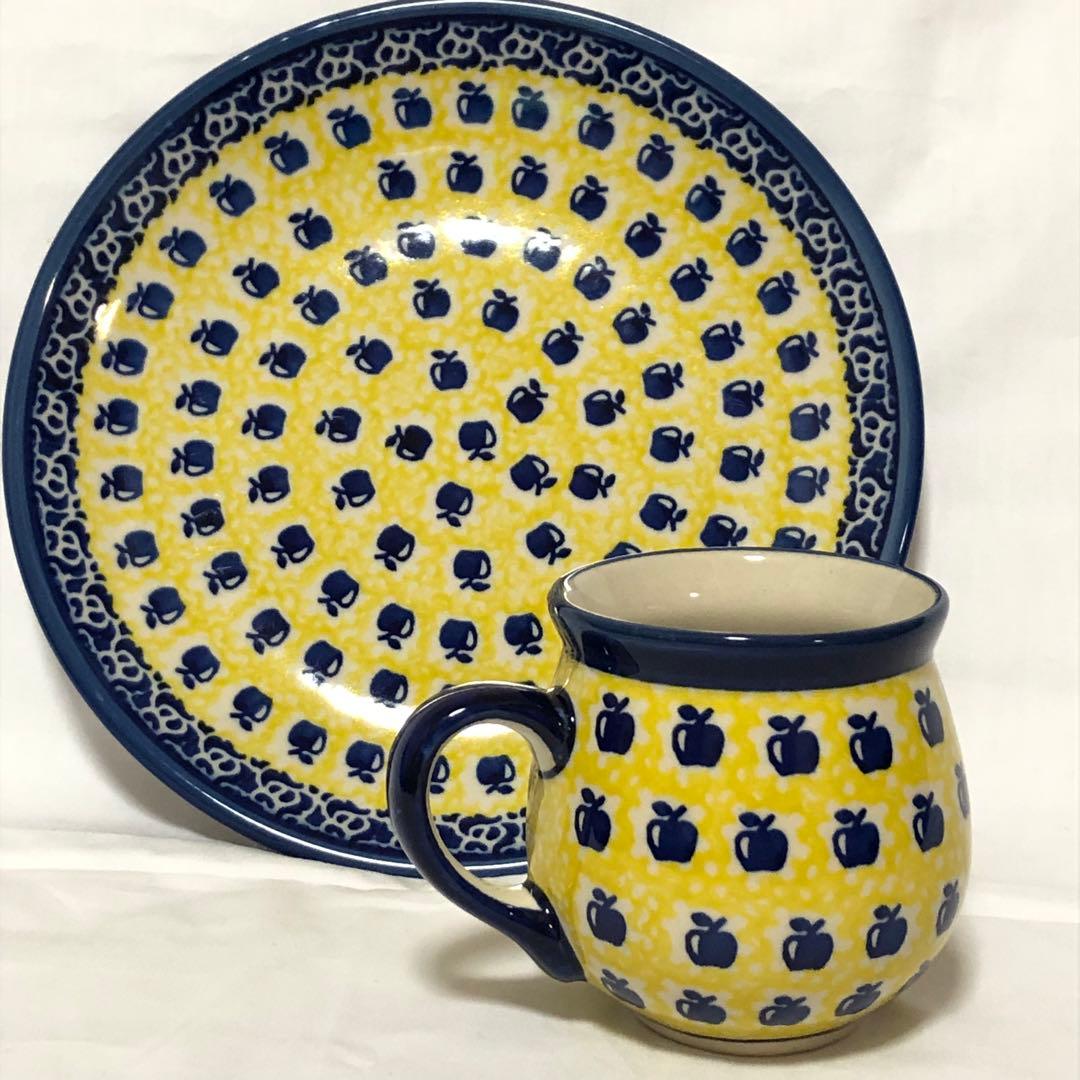 ❷ポーランド食器★マグカップ☆21センチプレート★リンゴ