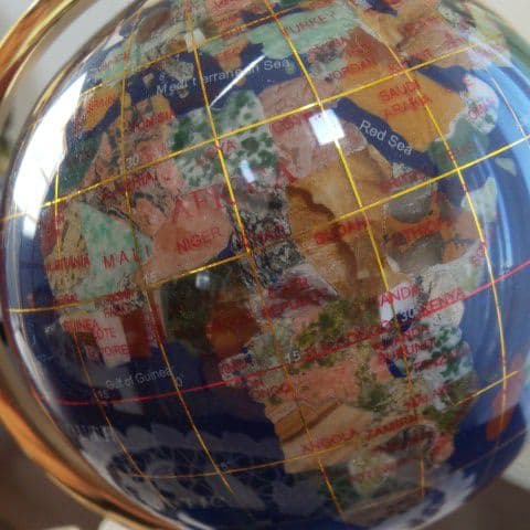 宝石地球儀　ラピスラズリー　高さ20cm