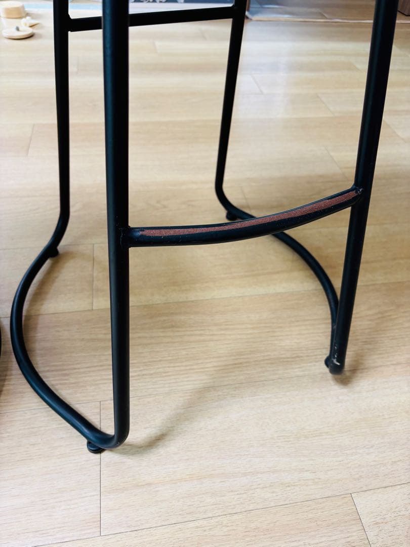 木製 鉄製 バーチェア バースツール　2脚セット