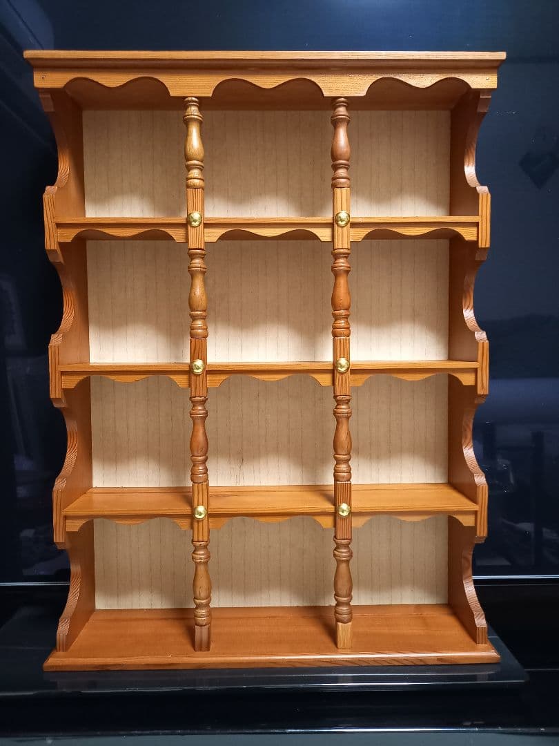 希少　1970's　コロニアル　スピンドル　ウッド　オープン　ウォール　ラック