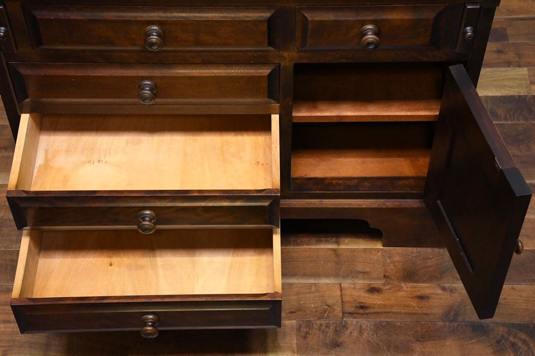 EIK46 北海道民芸家具 ライティングビューロー カバ材/樺材 チェスト